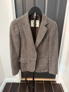 Burberry Brown Tweed Blazer Jacket